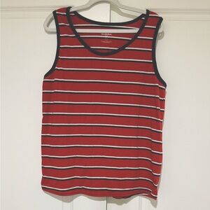 Goodfellow Red White & Blue Striped Tank Top sz L like new